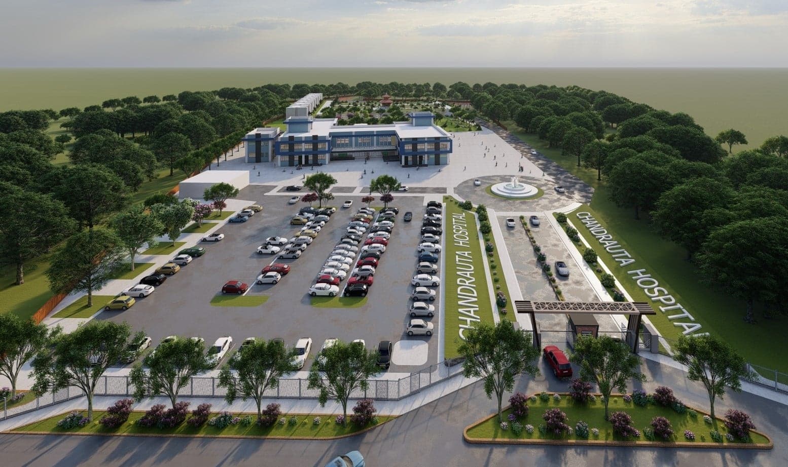 Large scale industrial construction site